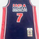 1992 Barcelona Olympics USA Basketball Dream 7# Larry Bird Blue Jersey