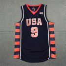 2004 Olympics USA Basketball Dream 9# LeBron James Navy Jersey