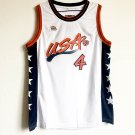 1996 Atlanta Olympics USA Basketball Dream 4# Charles Barkley White Jersey