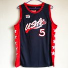 1996 Atlanta Olympics USA Basketball Dream 5# Grant Hill Navy Jersey