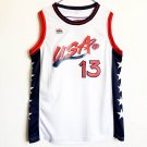 1996 Atlanta Olympics USA Basketball Dream 13# Shaquille O'Neal White Jersey