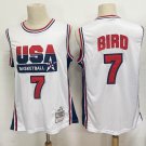 1992 Barcelona Olympics USA Basketball Dream 7# Larry Bird White Jersey