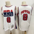 1992 Barcelona Olympics USA Basketball Dream 8# Scottie Pippen White Jersey
