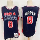 1992 Barcelona Olympics USA Basketball Dream 8# Scottie Pippen Blue Jersey