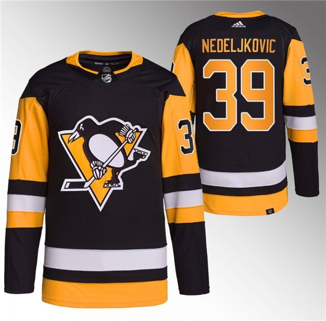Pittsburgh Penguins #39 Alex Nedeljkovic Black Stitched Hockey Jersey