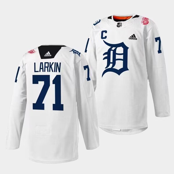 Detroit Red Wings #71 Dylan Larkin 2023 White Stitched Hockey Jersey