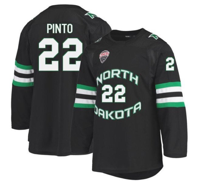 Shane Pinto  #22 North Dakota Fighting Hawks Vapor Patch College Hockey All  Black