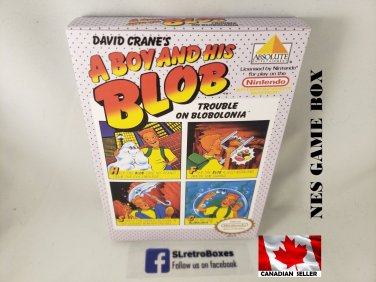 A BOY AND HIS BLOB - NES, Nintendo Custom replacement BOX optional w  Dust Cover & PVC Protector