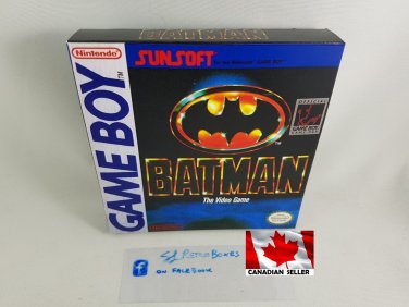 BATMAN - Nintendo Game Boy Custom Replacement Box optional w  Insert Tray & PVC Protector
