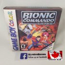 BIONIC COMMANDO ELITE FORCES GBC - Nintendo Game Boy Color Custom Box optional w  Insert Tray & PVC