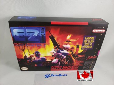 C2 CLAY FIGHTER 2 - SNES, Super Nintendo Custom Box optional w  Insert Tray & PVC Protector