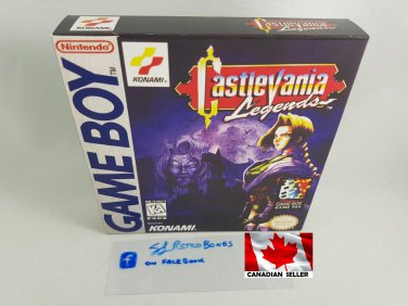 CASTLEVANIA LEGENDS - Nintendo Game Boy Custom replica Box optional w  Insert Tray & PVC Protector