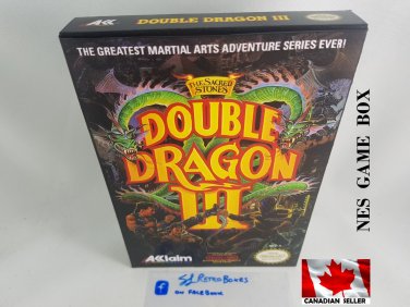 DOUBLE DRAGON 3 - NES, Nintendo Custom Replacement BOX optional w  Dust Cover & PVC Protector