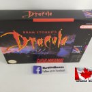 DRACULA, BRAM STOKER'S - SNES, Super Nintendo Custom replacement Box optional w  Insert Tray & PVC