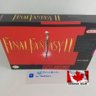 FINAL FANTASY II - SNES, Super Nintendo Custom Box optional w  Insert Tray & PVC Protector FF2