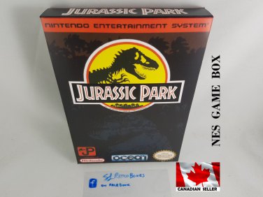 JURASSIC PARK - NES, Nintendo Custom replacement BOX optional w  Dust Cover & PVC Protector