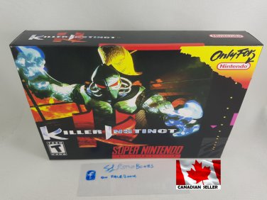 KILLER INSTINCT - SNES, Super Nintendo Custom Replica Box optional w  Insert Tray & PVC Protector