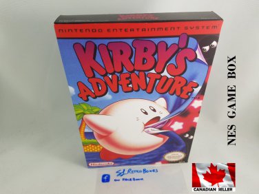 KIRBY'S ADVENTURE - NES, Nintendo Custom replacement BOX optional w  Dust Cover & PVC Protector