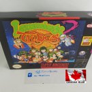 LEMMINGS 2 - SNES, Super Nintendo Custom Replacement Box optional w  Insert Tray & PVC Protector