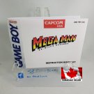 MANUAL GAME BOY - MEGA MAN WILY'S REVENGE - Gameboy Replacement Instruction Booklet Megaman