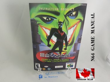 MANUAL N64 - BATMAN BEYOND RETURN OF THE JOKER - Nintendo64 Replacement Instruction Manual Booklet