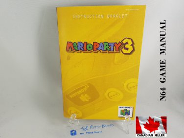 MANUAL N64 - MARIO PARTY 3 - Nintendo64 Replacement Instruction Manual Booklet