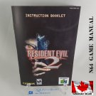 MANUAL N64 - RESIDENT EVIL 2 - Nintendo64 Replacement Instruction Manual Booklet
