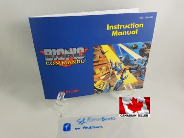 MANUAL NES - BIONIC COMMANDO - Nintendo Replacement Instruction Manual Booklet
