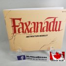 MANUAL NES - FAXANADU - Nintendo Replacement Instruction Manual Booklet
