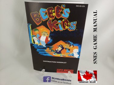 MANUAL SNES - BEBE'S KIDS - Super Nintendo Replacement Instruction Booklet