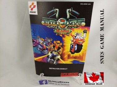 MANUAL SNES - BIKER MICE FROM MARS - Super Nintendo Replacement Instruction Manual Booklet