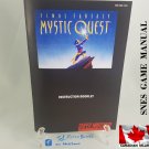 MANUAL SNES - FINAL FANTASY MYSTIC QUEST - Super Nintendo Replacement Instruction Manual Booklet