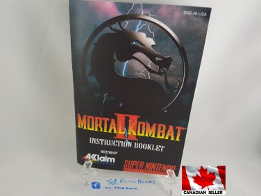 MANUAL SNES - MORTAL KOMBAT II (2) - Super Nintendo Replacement Instruction Manual Booklet