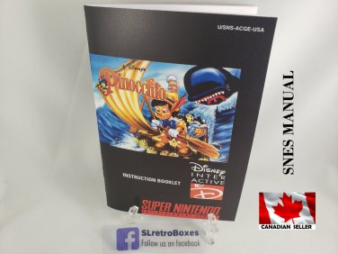 MANUAL SNES - PINOCCHIO - Super Nintendo Replacement Instruction Booklet DISNEY