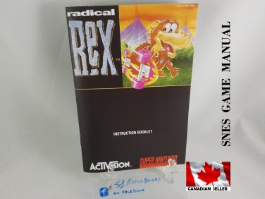 MANUAL SNES - RADICAL REX - Super Nintendo Replacement Instruction Manual Booklet