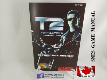 MANUAL SNES - T2 TERMINATOR 2 JUDGMENT DAY - Super Nintendo Replacement Instruction Booklet