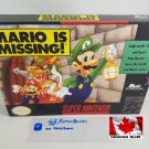 MARIO IS MISSING - SNES, Super Nintendo Custom Replacmnt Box optional w  Insert Tray & PVC Protector