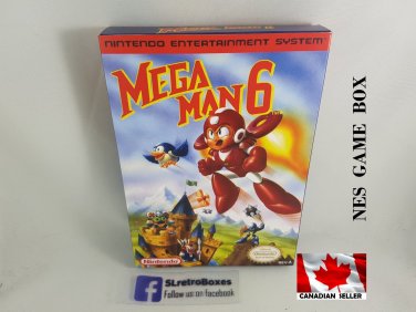 MEGA MAN 6 - NES, Nintendo Custom replacement BOX optional w  Dust Cover & PVC Protector