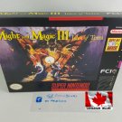 MIGHT & MAGIC 3 ISLES OF TERRA - SNES, Super Nintendo Custom Box w  Insert Tray & PVC Protector