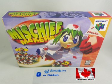 MISCHIEF MAKER - N64, Nintendo64 Custom replacement Box optional w  Insert Tray & PVC Protector