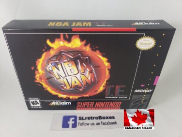 NBA JAM TOURNAMENT ED. - SNES, Super Nintendo Custom replacement Box optional w  Insert Tray & PVC