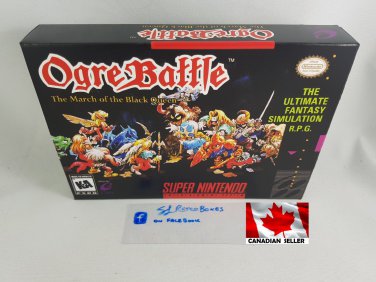 OGRE BATTLE - SNES, Super Nintendo Custom Replacement Box optional w  Insert Tray & PVC Protector