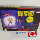OUT OF THIS WORLD - SNES, Super Nintendo Custom Box optional w  Insert Tray & PVC Protector