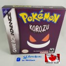 POKEMON KOROZU - Nintendo GBA Custom replacement Box optional w  Insert Tray & PVC Protector