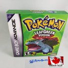 POKEMON LEAF GREEN - Nintendo GBA Custom Replacement Box with Insert Tray & PVC Protector