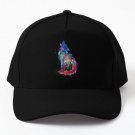 Howling Wolf Watercolor Silhouette Baseball Cap Hat Snapback Black Casquette