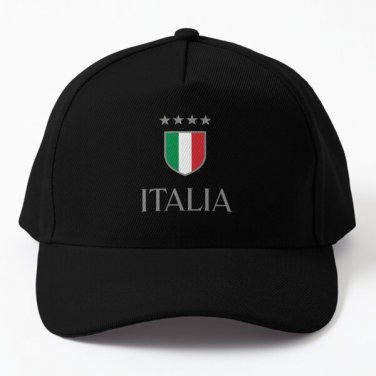 Italia Grey Baseball Cap Hat Hip Hop Printed Czapka Black Snapback