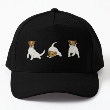 Jack Russell Terrier Pattern Baseball Cap Casquette Hat Black Women Snapback