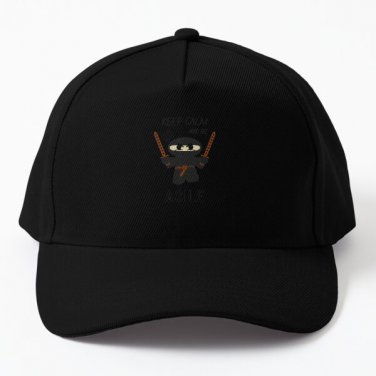 Keep Calm And Be Agile Baseball Cap Hat Snapback Czapka Printed Black