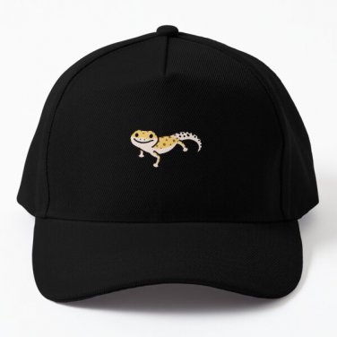 Leopard Gecko Baseball Cap Hat Printed Snapback Czapka Hip Hop Black